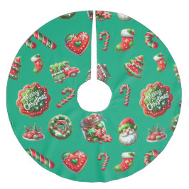 Julkaka bakare mönster julgransmatta borstad polyester