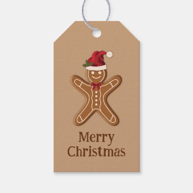 Julkaka med bruna bröd, med text presentetikett (Framsidan)