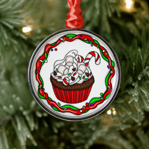\Julkaka med Candy cane Julgransprydnad Metall