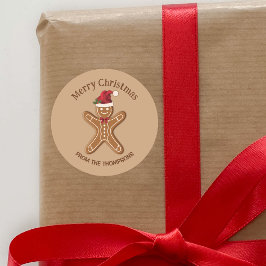 Julkaka med festlig brödbröd med text runt klistermärke