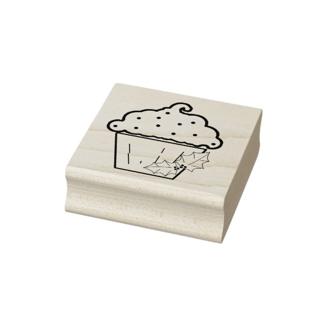 Julkaka med Holly Art Frimärke Stämpel (Stämpel)