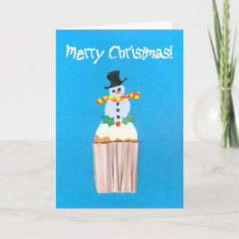 Julkaka med Snögubbe Helgkort