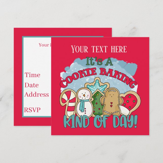 julkaka som bakar party inbjudningar (Fram/baksida)