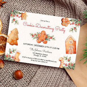 Julkaka som dekorerar brödbröd party inbjudningar