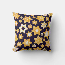 Julkakakran med marinblå bakgrund kudde