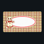 Julkaketiketter Fraktsedel<br><div class="desc">En gingerbröd julkaka dekorerar denna juletikett. Använda dessa etiketter för en cookie-swap,  bakförsäljning,  cookie-utbyte,  gåva,  gåvor,  paket,  kök,  bageri,  burk etc..Designerna kommer från originalteckningen. Anpassa etiketten till kostym efter dina behov,  ändra text osv..</div>