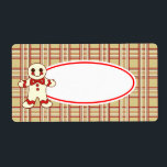 Julkaketiketter Fraktsedel<br><div class="desc">En gingerbröd julkaka dekorerar denna juletikett. Använda dessa etiketter för en cookie-swap,  bakförsäljning,  cookie-utbyte,  gåva,  gåvor,  paket,  kök,  bageri,  burk etc..Designerna kommer från originalteckningen. Anpassa etiketten till kostym efter dina behov,  ändra text osv..</div>