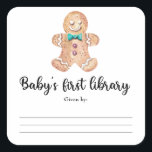 Julkakor - Baby först bibliotek Fyrkantigt Klistermärke<br><div class="desc">Vattensfärger Julkakor,  nöjesbabydusch. Kakor för julgingerbröd. Matchande artiklar tillgängliga</div>