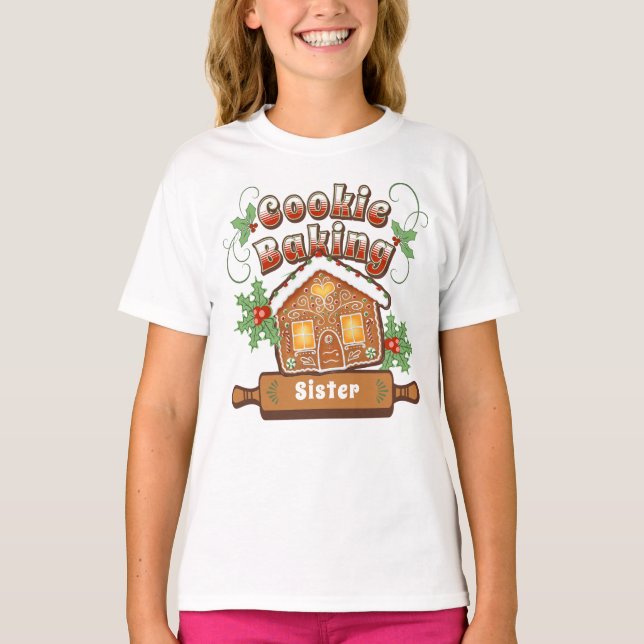 Julkakor Baking Gingerbröd House - T Shirt (Framsida)