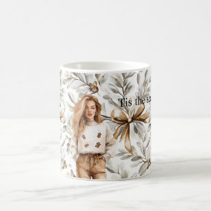 Julkakor Brun Blond Tjej Julbakelse Kaffemugg
