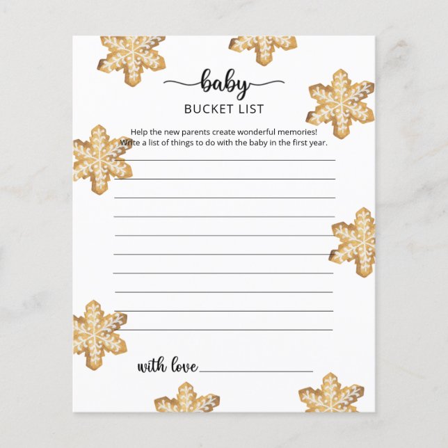 Julkakor | Bucket-listspel i Baby (Framsida)