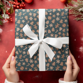 Julkakor Grönt Mönster Presentpapper