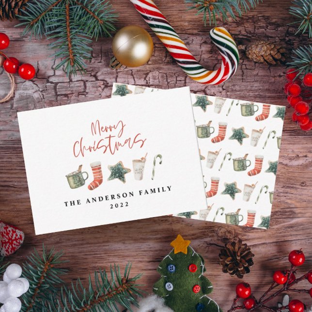 Julkakor i candy cane helgdag anteckningskort (Skapare uppladdad)