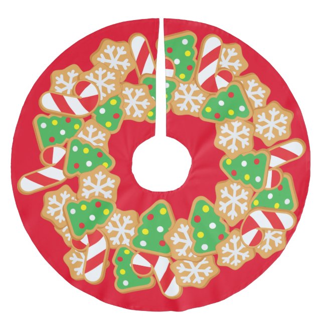 Julkakor i Röda Julgransmatta Borstad Polyester (Framsidan)
