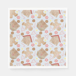 Julkakor med Pappra Tallrikarna BlåRand Pappersservett