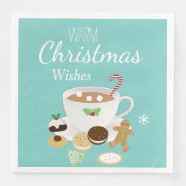 Julkakor och hett choklad helgdag pappersservett