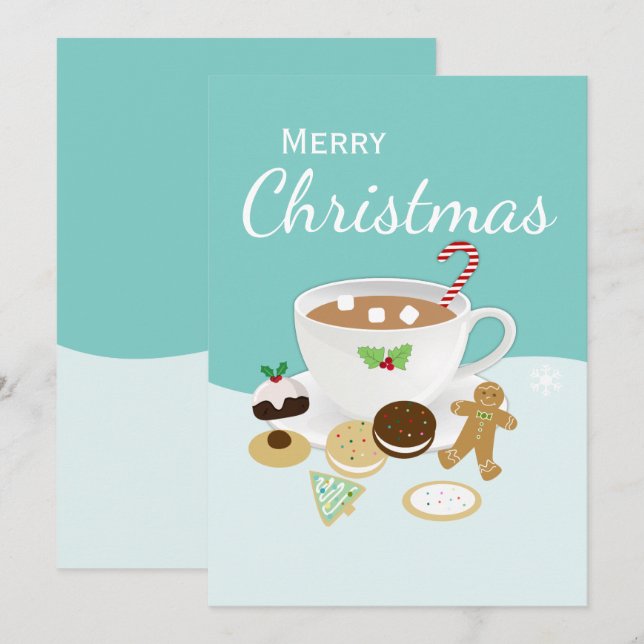 Julkakor och hett choklad julkort (Fram/baksida)