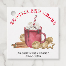 Julkakor och kakaobabydusch gåvor etiketter