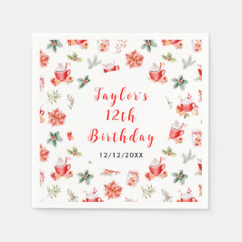 Julkakor och kakaobröd Födelsedagsfest Pappersservett