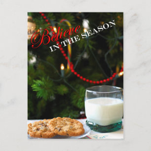 Julkakor och Mjölk för Santa Santa Cookies Helg Vykort
