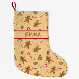 Julkakor och pepparkaksgubbar liten julstrumpa