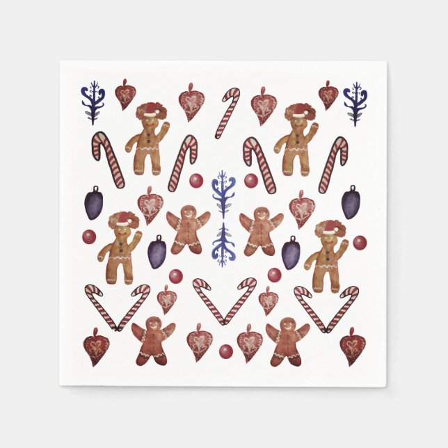 Julkakor och sötsaker pappersservett (Framsidan)