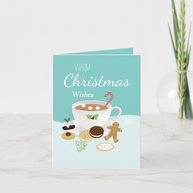 Julkakor och varm chokladhelgdag helgkort (Framsida)