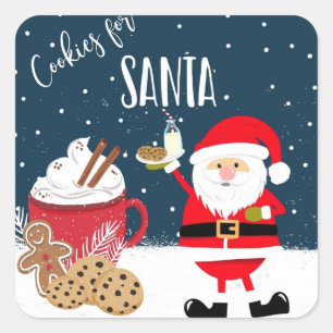Julkakor till jul i mjölk Kväll Fyrkantigt Klistermärke