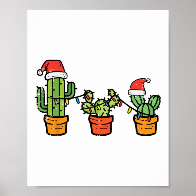 Julkaktus Cute Succulent Plant Julafton Manar Wom Poster (Framsidan)