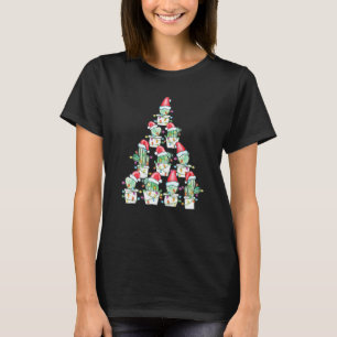 Julkaktus Julafton Träd Ljus Succulent Cactus T Shirt