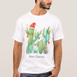 Julkaktus med Santa Hat och Ornament T Shirt