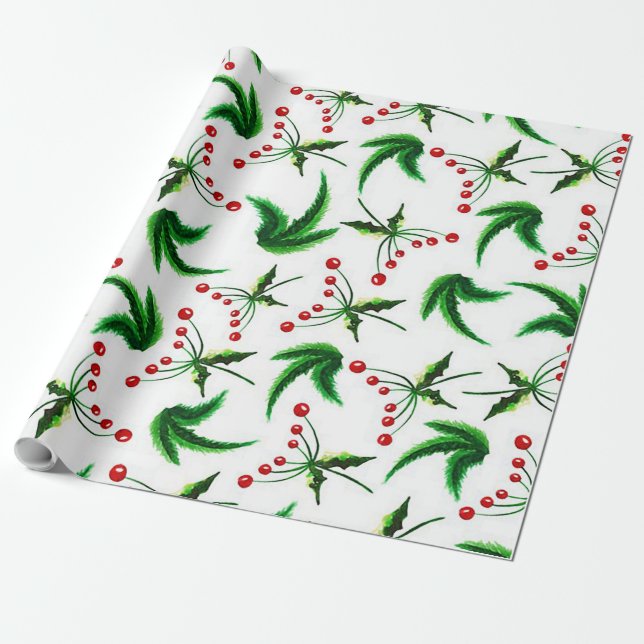 Julkaktus Papper Presentpapper (Utrullad)