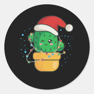 Julkaktus Succulent Runt Klistermärke