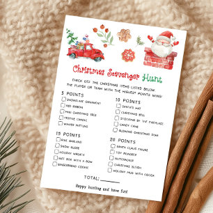 Julkalas Scavenger Hunt-lek med Tomte Julkort