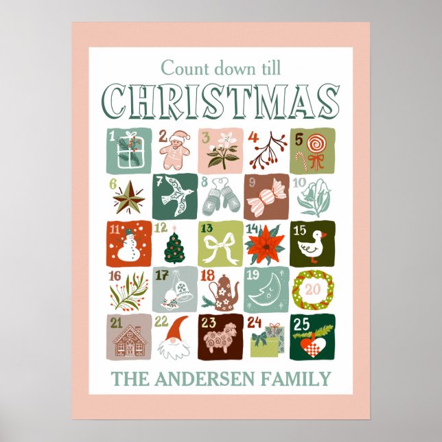 Julkalender advent nedräkning  poster (Framsidan)