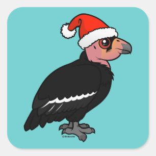 JulKalifornien Condor Fyrkantigt Klistermärke