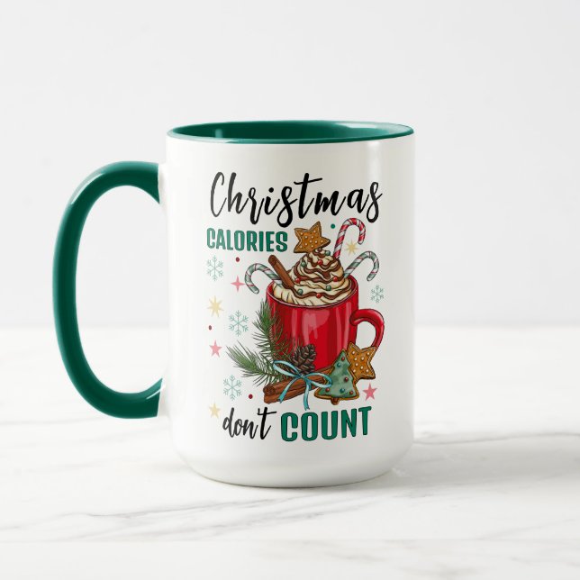 Julkalorier Räkna inte Cute Coffee Mugg (Vänster)