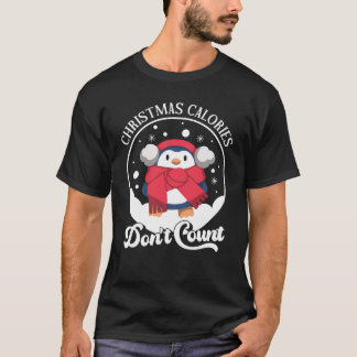 Julkalorier Räkna inte | Cute Penguin T Shirt