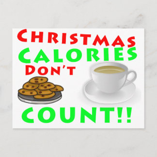 Julkalorier Räkna inte Humor Funny Helg Vykort