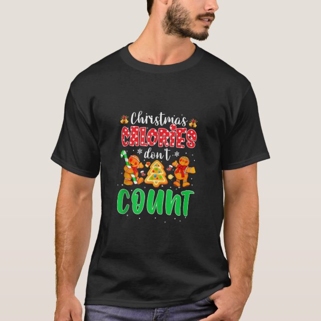 Julkalorier, räkna inte med i den fina julklapp t shirt (Framsida)