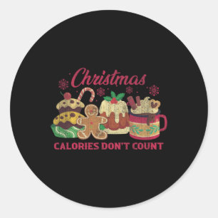 Julkalorier Räkna inte Mjölk Cookies Runt Klistermärke