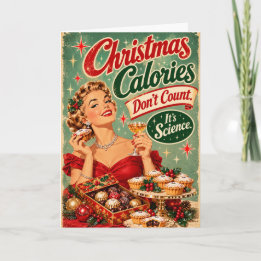Julkalorier Räknas Inte – Rolig Vintage Kort