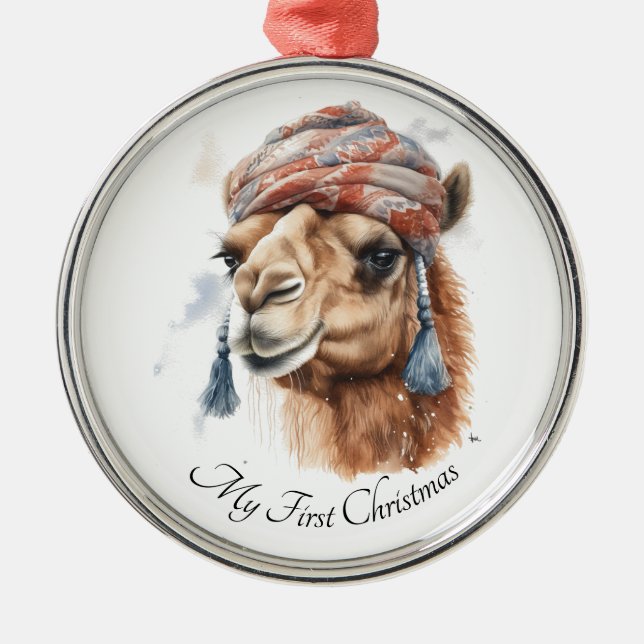 Julkamel, anpassade julgransprydnad metall (Framsidan)