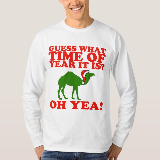 Julkamel i Santa hatttröja Tee Shirt (Framsida)
