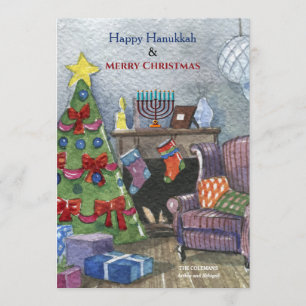 Julkamera med Menorah-Helgdag Card Inbjudningar