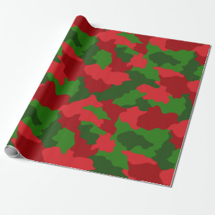 Julkamouflage Röd och Grönt Presentpapper