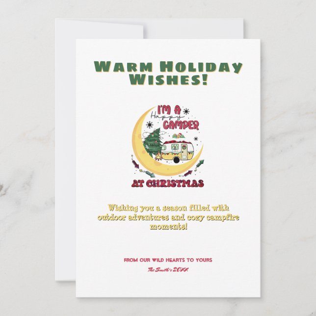 Julkamper Måne Camping utomhus Äventyr Julkort (Framsida)