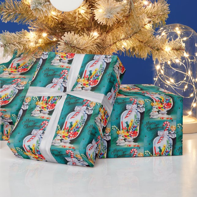 Julkandy Änglar retro vintage party Presentpapper (Helgdagar)