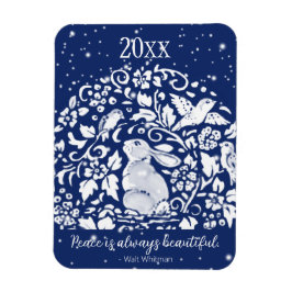 Julkanen Blue White Peace Year Whimsical Magnet