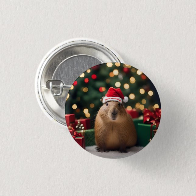 Julkanen Capybara. Knapp (Framsida & baksida)
